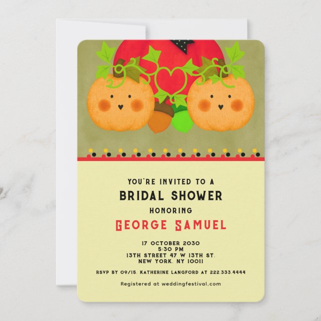Autumn Halloween Best Bridal Shower Invitation (Front)