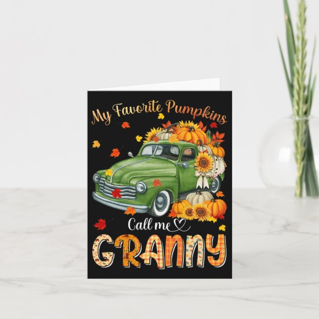 Autumn Halloween Fall My Favourite Pumpkin Call Me Card (Front)