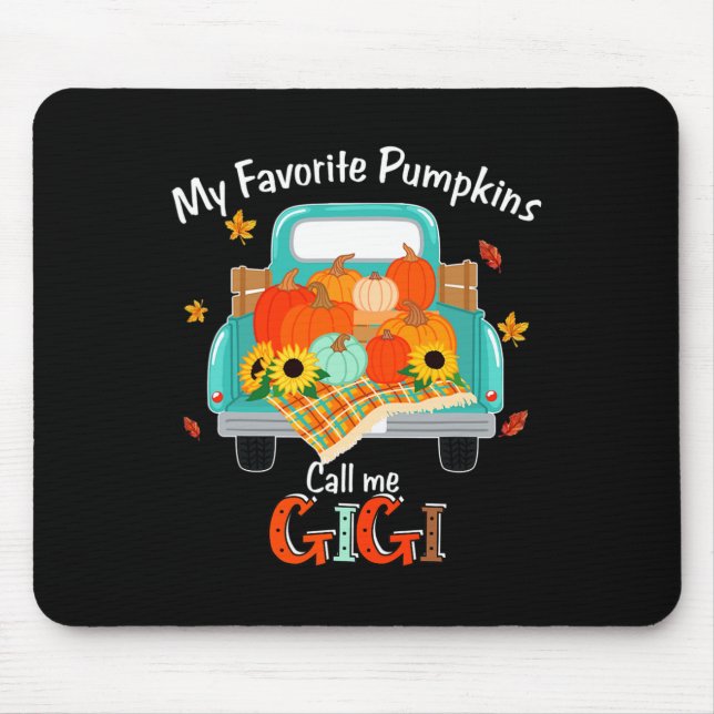Autumn Halloween Fall My Favourite Pumpkin Call Me Mouse Mat (Front)