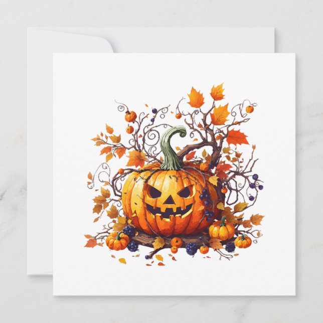 autumn Halloween funny pumpkin Invitation (Front)