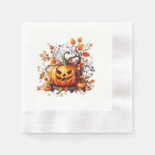 autumn Halloween funny pumpkin Napkin