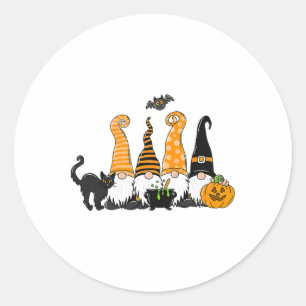 Autumn Halloween Gnomes Cute Autumn Pumpkin Fall H Classic Round Sticker