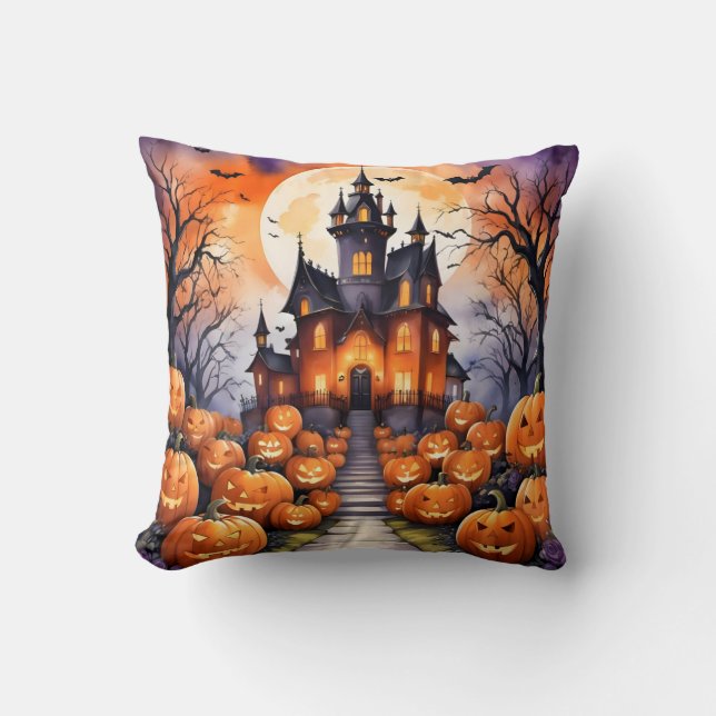 Autumn Halloween Modern Pumpkin Collection Cushion (Front)
