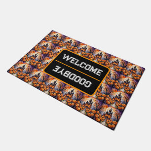 Autumn Halloween Modern Pumpkin Collection Doormat
