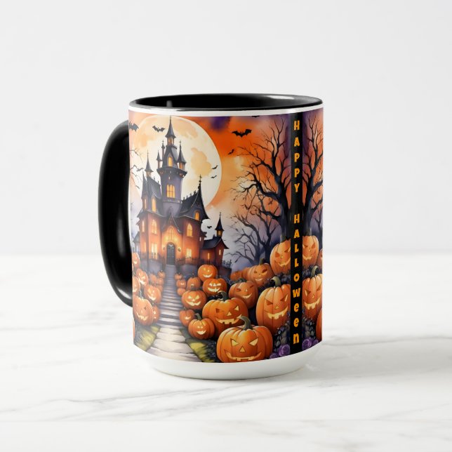 Autumn Halloween Modern Pumpkin Collection Mug (Front Left)