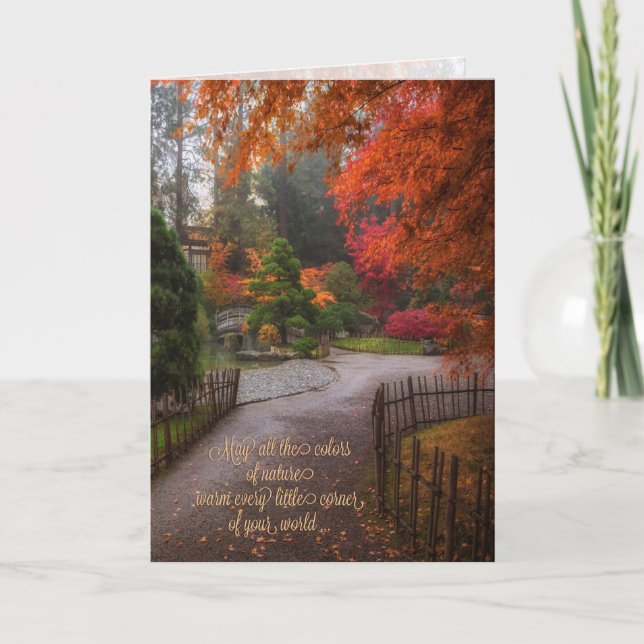 Autumn Happy Birthday Colors of Fall Card (Front)