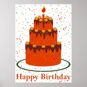 Autumn Happy Birthday Poster