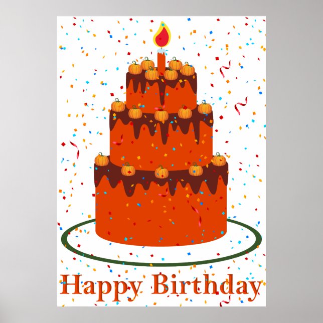 Autumn Happy Birthday Poster (Front)