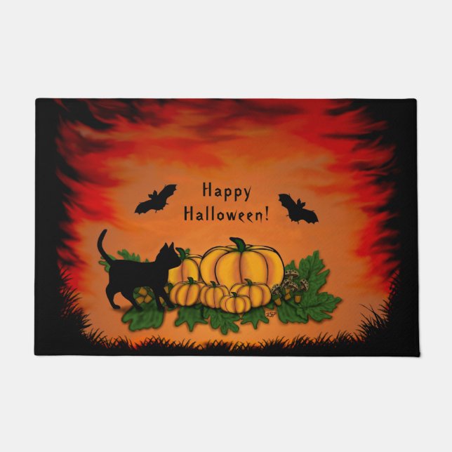 Autumn,  Happy Halloween! Doormat (Front)