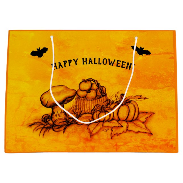 Autumn , Happy Halloween! Large Gift Bag (Front)