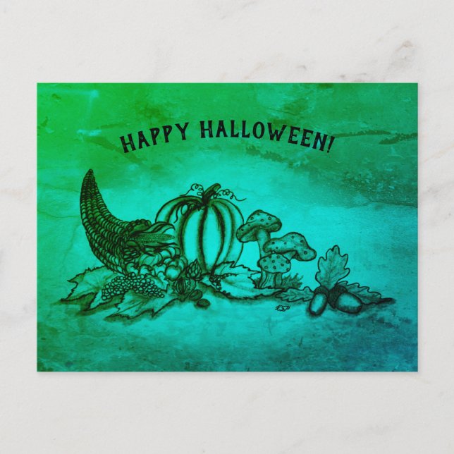 Autumn , Happy Halloween! Postcard (Front)