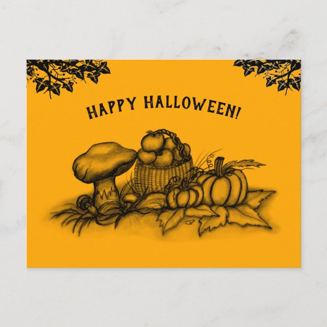 Autumn , Happy Halloween! Postcard (Front)