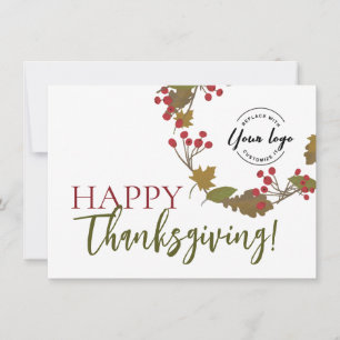 Autumn Happy Thanksgiving Custom logo Fall small Card