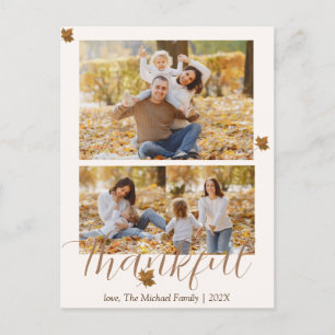 autumn happy thanksgiving Family photo Collage Holiday Postcard
