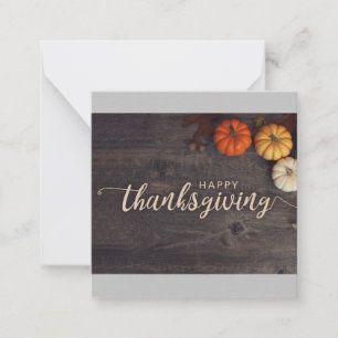 Autumn Happy Thanksgiving Rustic Leaves Gourds Card