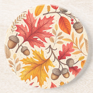 Autumn Harmony: A Colourful Fall Pattern Coaster