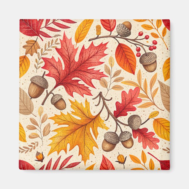 Autumn Harmony: A Colourful Fall Pattern Magnet (Front)