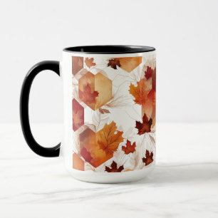 Autumn Harmony Hexagon Leaves – Combo Mug 15 oz