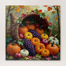 Autumn Harvest and Blessings Cornucopia 