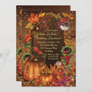 Autumn Harvest Birthday Celebration Invitations