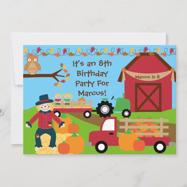 Autumn Harvest Birthday Party Invitation (Front)