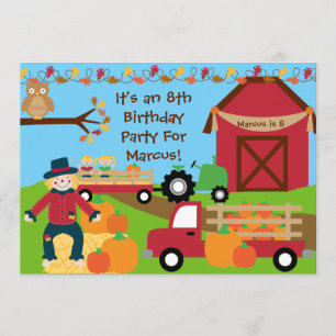 Autumn Harvest Birthday Party Invitation