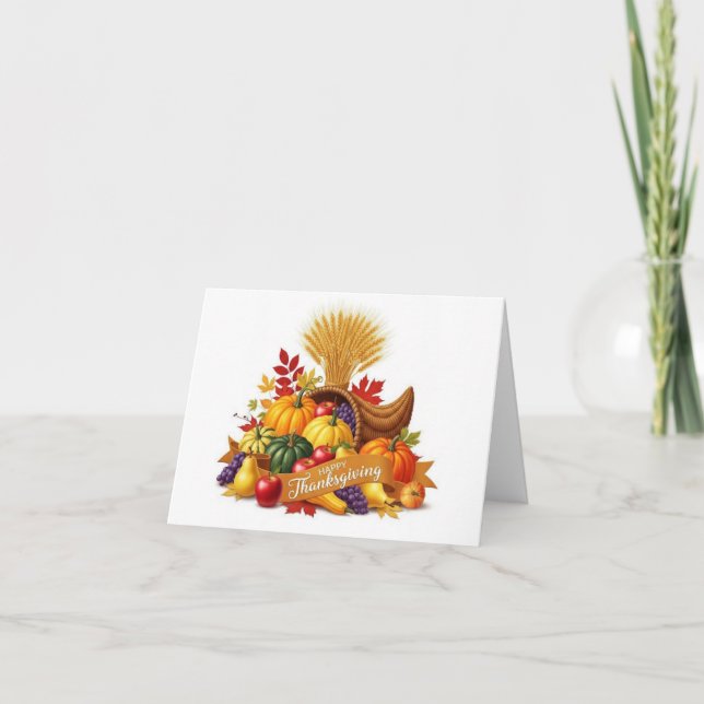 Autumn Harvest Blessings — Thanksgiving Card (Front)