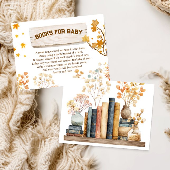 Autumn Harvest Books for Baby Shower Enclosure Card (Creator Uploaded)