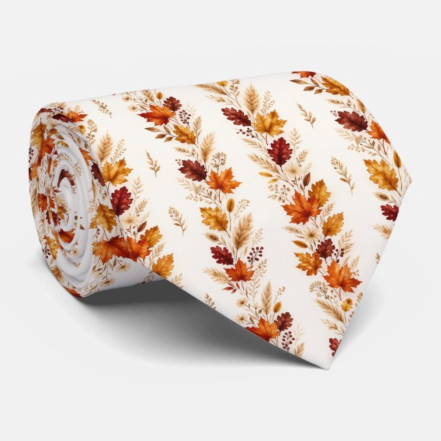 Autumn Harvest Botanical Tie (Rolled)