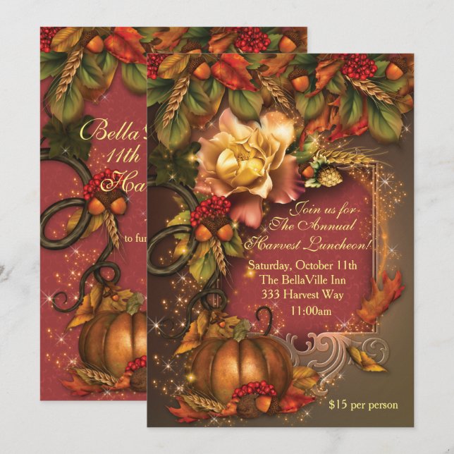 Autumn Harvest Celebration Invitations (Front/Back)