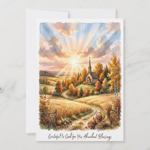 Autumn Harvest Church Thanksgiving Card