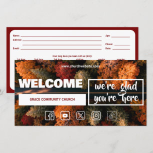Autumn Harvest Church Welcome Card