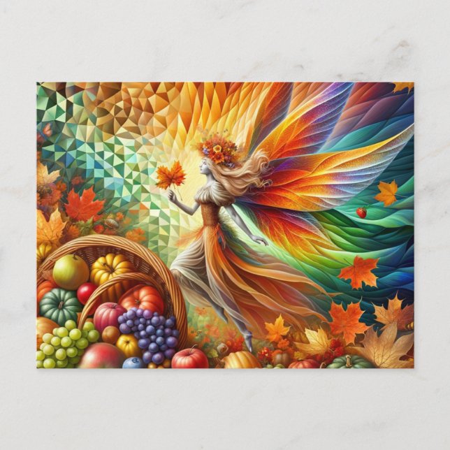 Autumn Harvest Fairy Postcard (Front)
