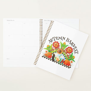 Autumn Harvest Folk Art Pumpkin and Sunflower Fall Planner