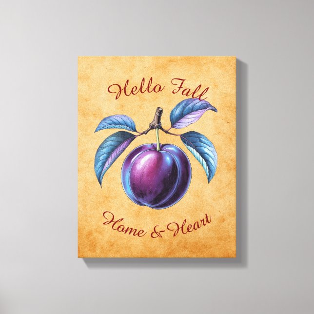 Autumn Harvest Fruit Art with Custom Text Canvas Print (Front)