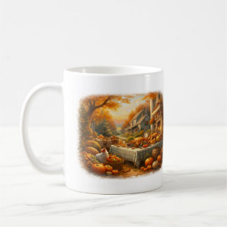 Autumn Harvest Gathering Farmhouse Thanksgiving Coffee Mug