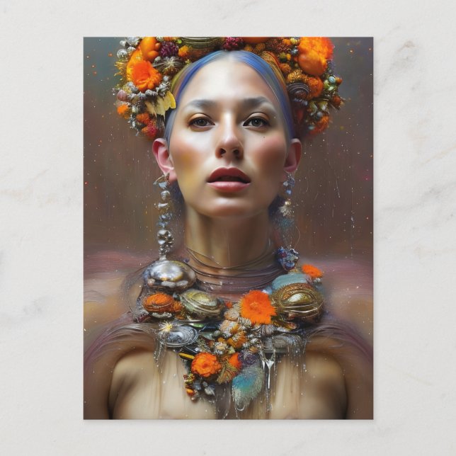 Autumn Harvest Goddess Postcard (Front)