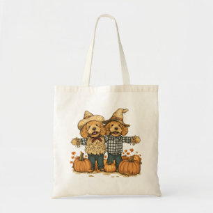 Autumn Harvest Goldendoodle Dogs Tote Bag