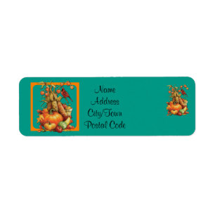Autumn Harvest Green Return Address Labels
