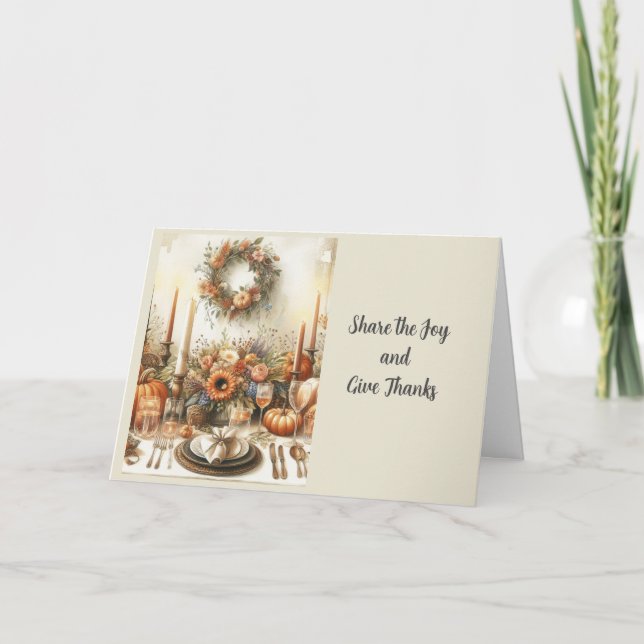 Autumn Harvest Happy Thanksgiving  Holiday Card (Front)