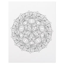 Autumn Harvest Mandala Colouring Page