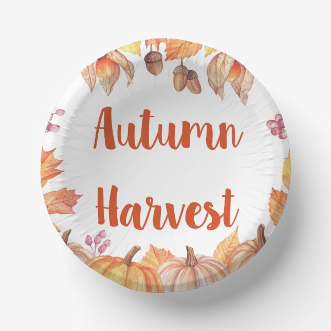 autumn harvest paper plates thanksgiving fall  (Front)