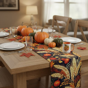 Autumn harvest pattern medium table runner