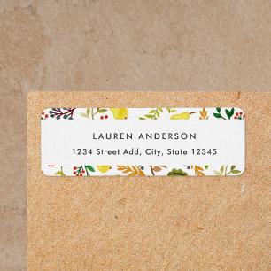 Autumn Harvest Personalised Return Address