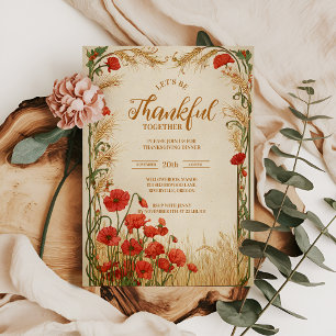 Autumn Harvest Poppy Celebration Invitation