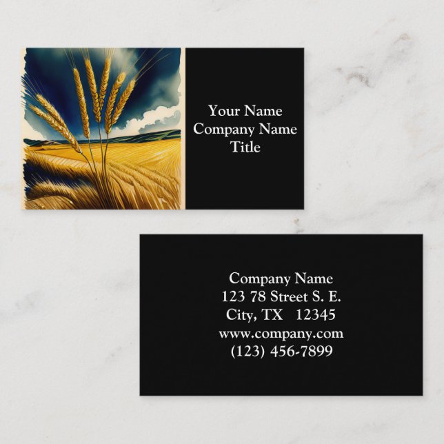 Autumn Harvest Prairie Gold Business Card (Front/Back)