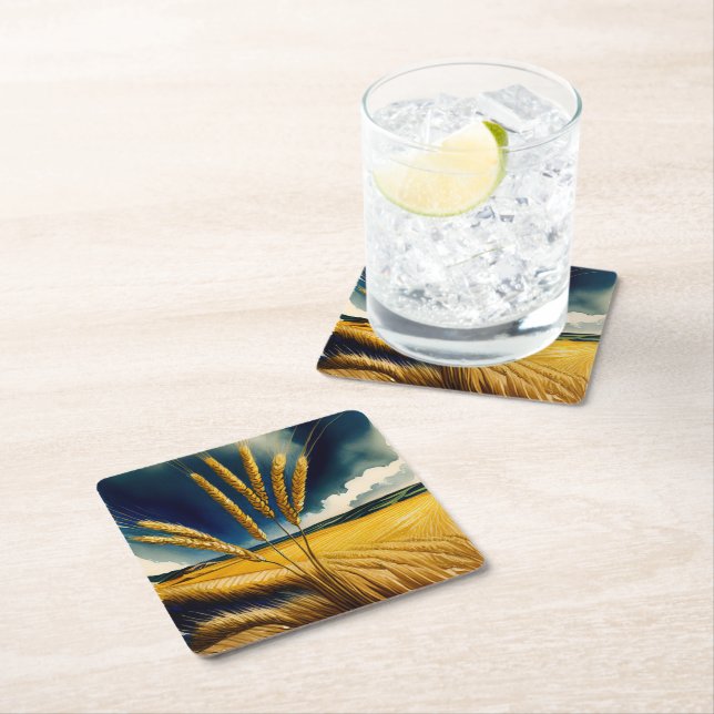 Autumn Harvest Prairie Gold Paper Coaster (Insitu)