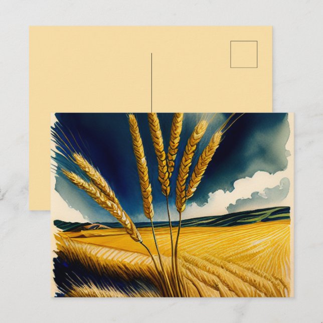 Autumn Harvest Prairie Gold Postcard (Front/Back)