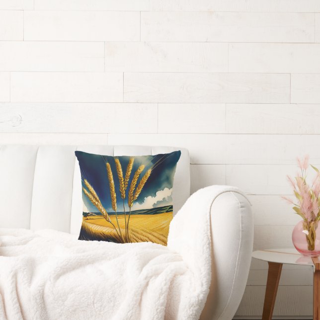 Autumn Harvest Prairie Gold Throw Pillow (Couch)