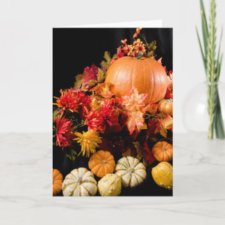 Autumn Harvest - Pumpkin and gourd still life Holiday Card